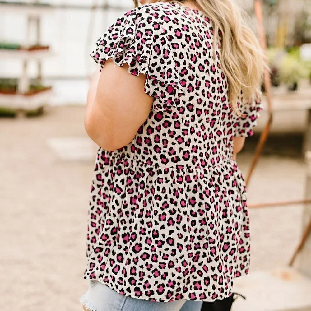 Andree by Unit - Think Pink Spotted Blouse - NWOT - Picture 2 of 3